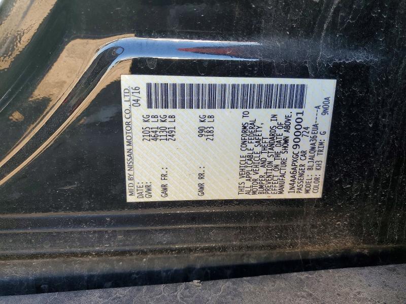 Aukcja sprzedaży 2016 Nissan Maxima, vin: 1N4AA6APXGC900001, numer aukcji: 53068706
