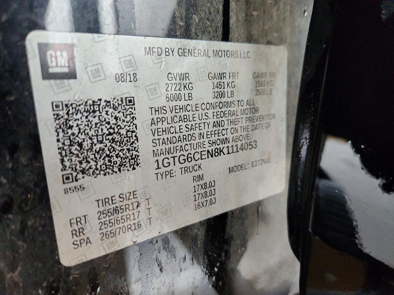 52605826 :رقم المزاد ، 1GTG6CEN8K1114053 vin ، 2019 Gmc Canyon مزاد بيع