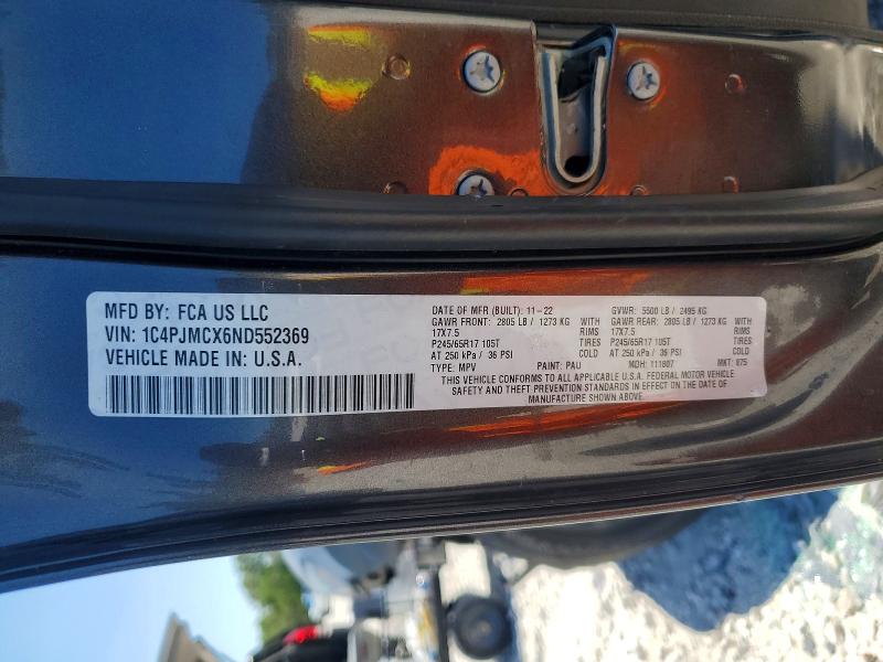 Aukcja sprzedaży 2022 Jeep Cherokee, vin: 1C4PJMCX6ND552369, numer aukcji: 53578296