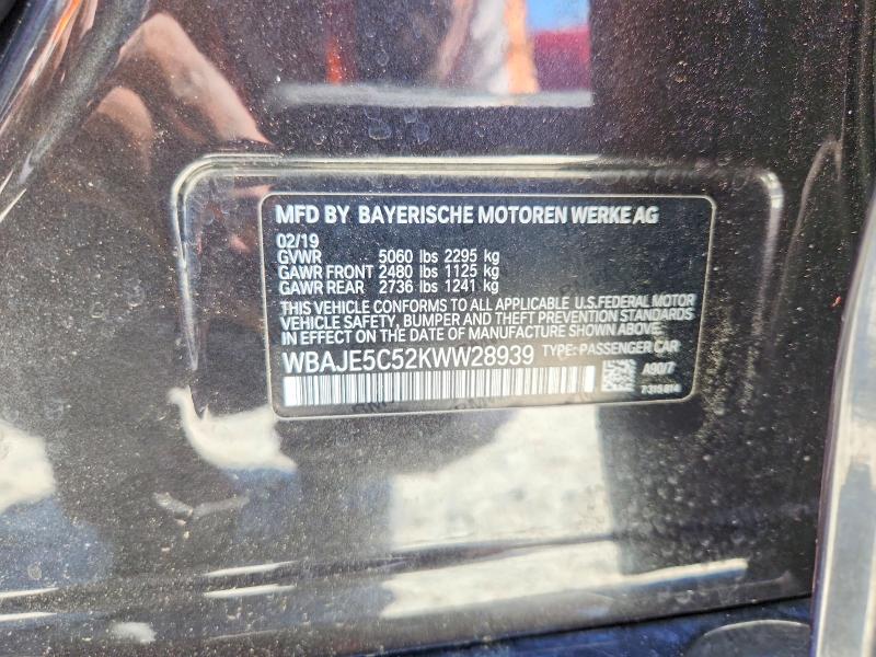 Продаж на аукціоні авто 2019 Bmw 540, vin: WBAJE5C52KWW28939, номер лоту: 53807936