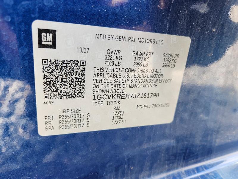 Aukcja sprzedaży 2018 Chevrolet Silverado, vin: 1GCVKREH7JZ161798, numer aukcji: 53653546