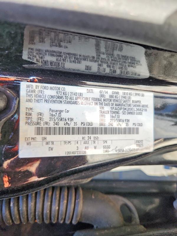 Продажа на аукционе авто 2014 Ford Focus, vin: 1FADP3K20EL368218, номер лота: 52501936