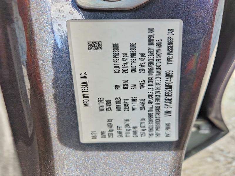 Aukcja sprzedaży 2021 Tesla Model 3, vin: 5YJ3E1EB2MF044099, numer aukcji: 52607066