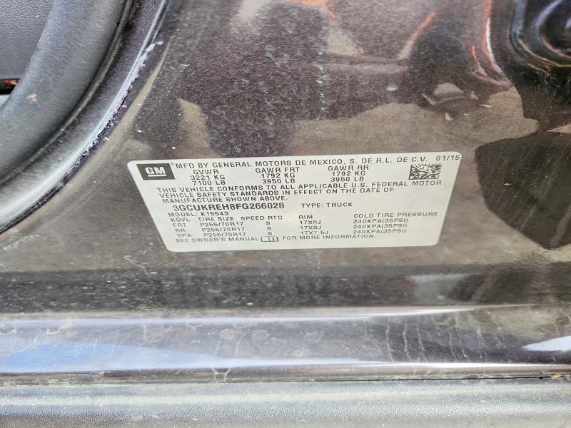 2015 Chevrolet Silverado მანქანა იყიდება აუქციონზე, vin: 3GCUKREH8FG266028, აუქციონის ნომერი: 54854026