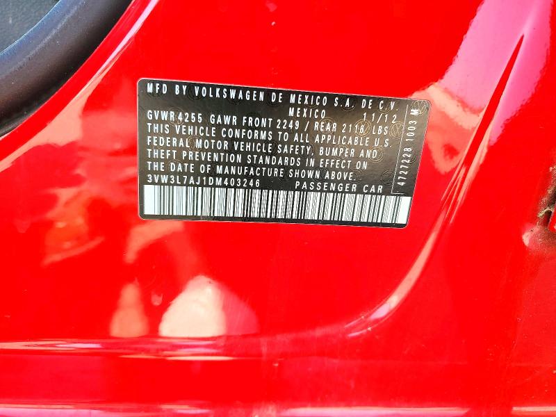 Продажа на аукционе авто 2013 Volkswagen Jetta, vin: 3VW3L7AJ1DM403246, номер лота: 53929766