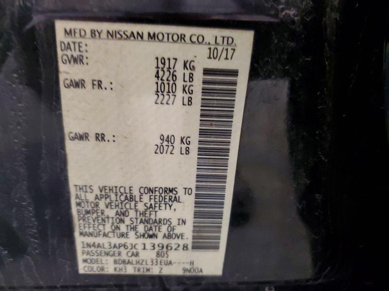 Aukcja sprzedaży 2018 Nissan Altima, vin: 1N4AL3AP6JC139628, numer aukcji: 51999956