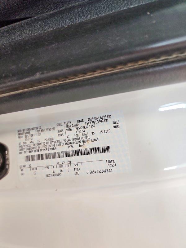 Продажа на аукционе авто 2023 Ford F150, vin: 1FTMF1EB1PKF83984, номер лота: 53343456