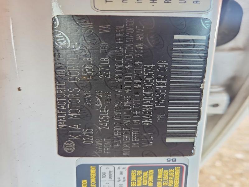 Aukcja sprzedaży 2015 Kia Optima, vin: KNAGN4AD0F5090574, numer aukcji: 54496936
