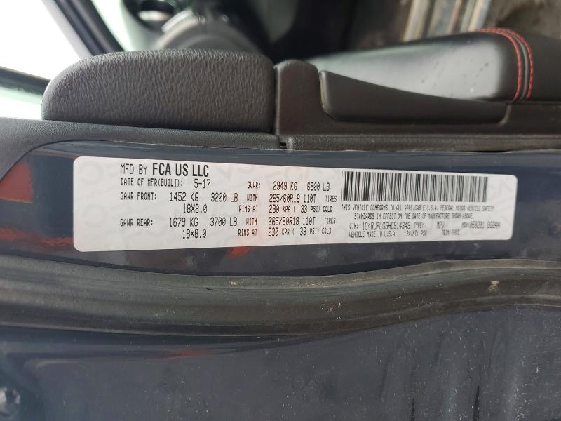 2017 Jeep Grand Cherokee მანქანა იყიდება აუქციონზე, vin: 1C4RJFLG5HC914349, აუქციონის ნომერი: 54329736
