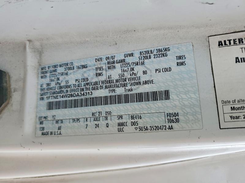 53695616 :رقم المزاد ، 1FTNE14W28DA34313 vin ، 2008 Ford Econoline مزاد بيع