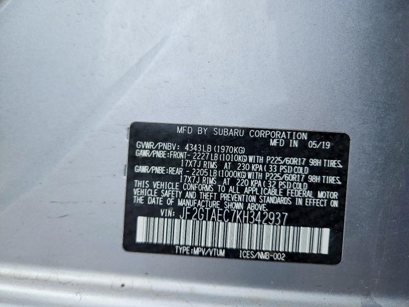 Продажа на аукционе авто 2019 Subaru Crosstrek, vin: JF2GTAEC7KH342937, номер лота: 51998746
