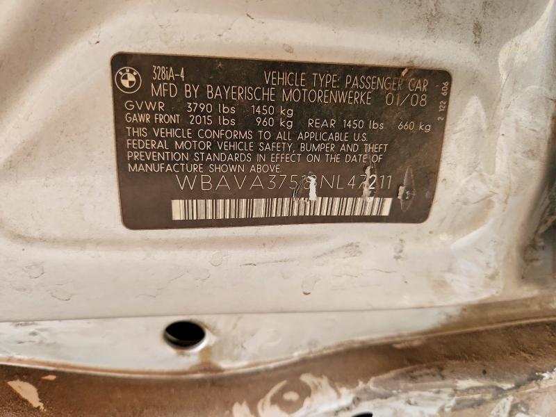 Aukcja sprzedaży 2008 Bmw 328, vin: WBAVA37518NL47211, numer aukcji: 54090886
