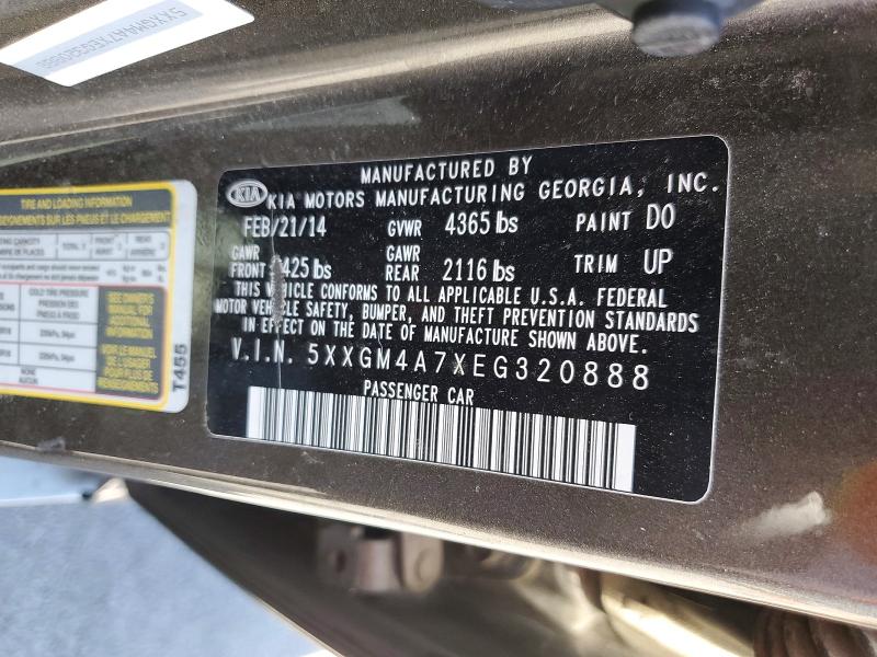 54519886 :رقم المزاد ، 5XXGM4A7XEG320888 vin ، 2014 Kia Optima مزاد بيع