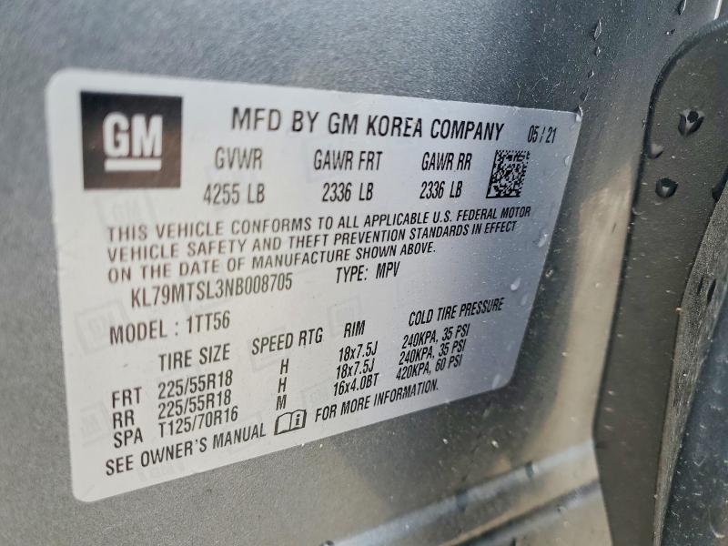 Продаж на аукціоні авто 2022 Chevrolet Trailblazer, vin: KL79MTSL3NB008705, номер лоту: 55576506