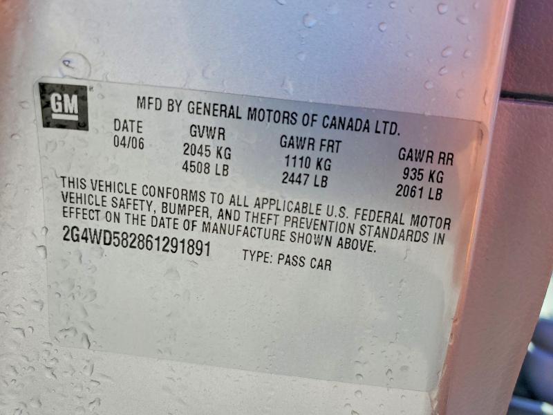 Aukcja sprzedaży 2006 Buick Lacrosse, vin: 2G4WD582861291891, numer aukcji: 53899526