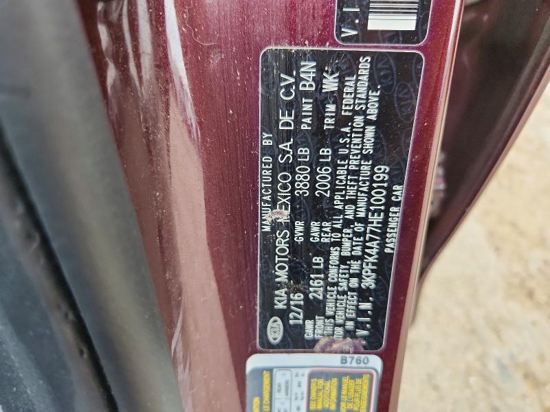 Aukcja sprzedaży 2017 Kia Forte, vin: 3KPFK4A77HE100199, numer aukcji: 52829056