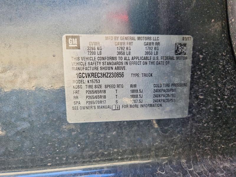 Продаж на аукціоні авто 2017 Chevrolet Silverado, vin: 1GCVKREC3HZ230856, номер лоту: 52829046