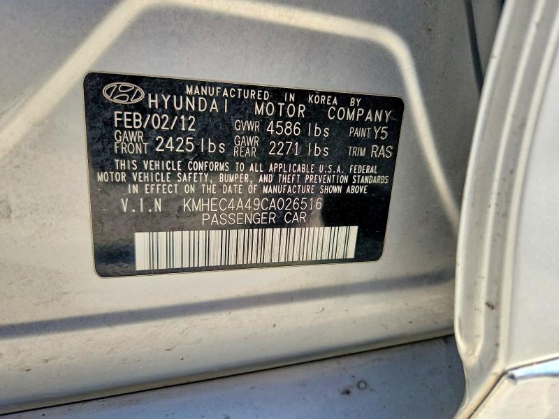 52176586 :رقم المزاد ، KMHEC4A49CA026516 vin ، 2012 Hyundai Sonata مزاد بيع