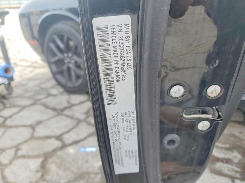 53015096 :رقم المزاد ، 2C3CDZAG2MH586935 vin ، 2021 Dodge Challenger مزاد بيع