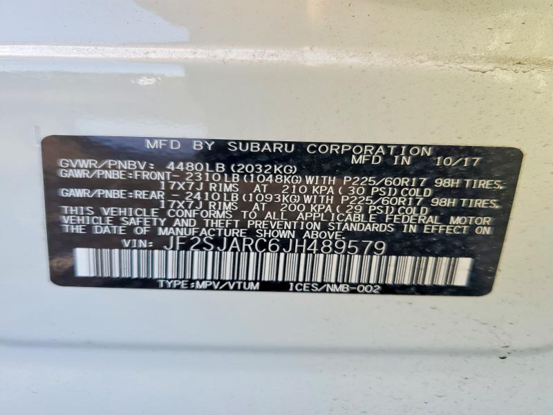 Aukcja sprzedaży 2018 Subaru Forester, vin: JF2SJARC6JH489579, numer aukcji: 50850566
