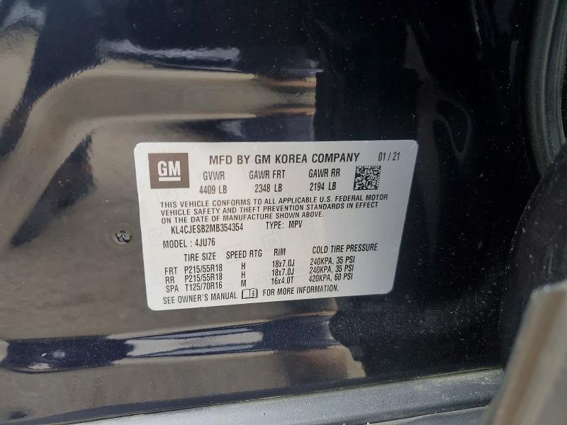 Продажа на аукционе авто 2021 Buick Encore, vin: KL4CJESB2MB354354, номер лота: 53173296