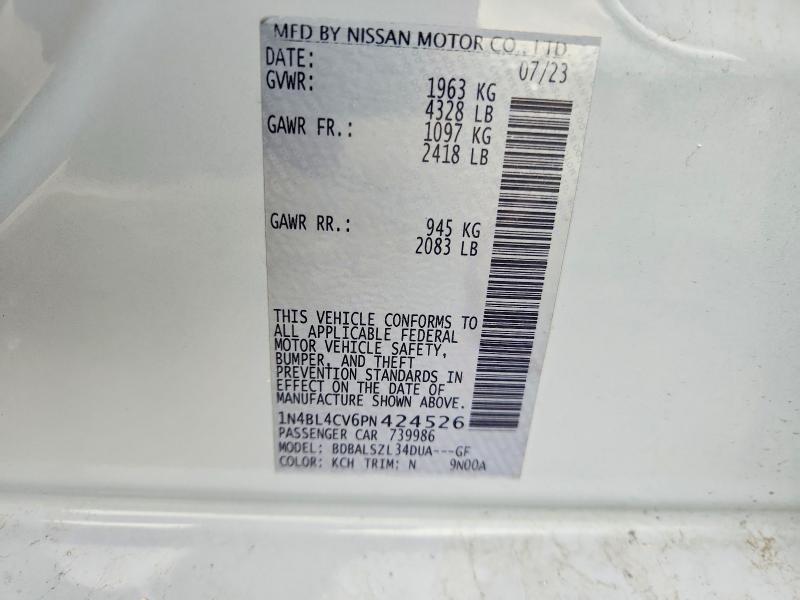 2023 Nissan Altima მანქანა იყიდება აუქციონზე, vin: 1N4BL4CV6PN424526, აუქციონის ნომერი: 53301016