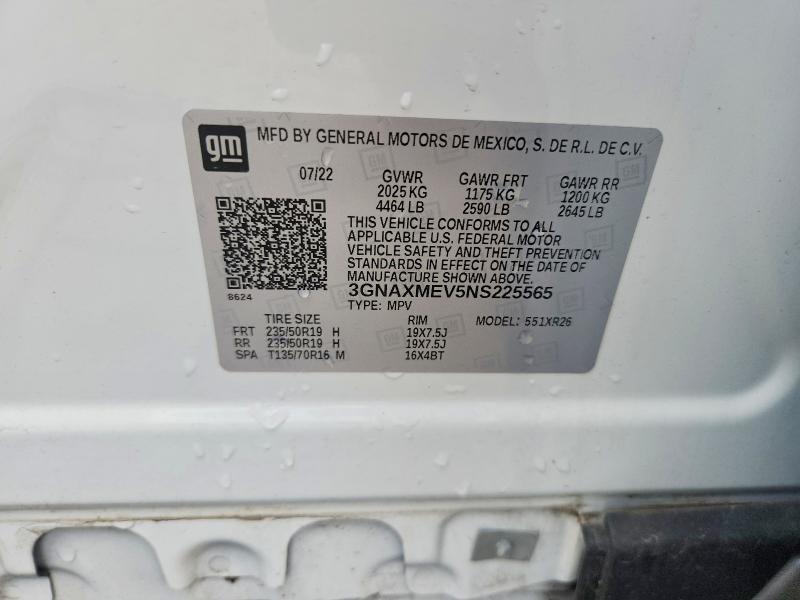 Продажа на аукционе авто 2022 Chevrolet Equinox, vin: 3GNAXMEV5NS225565, номер лота: 51845966