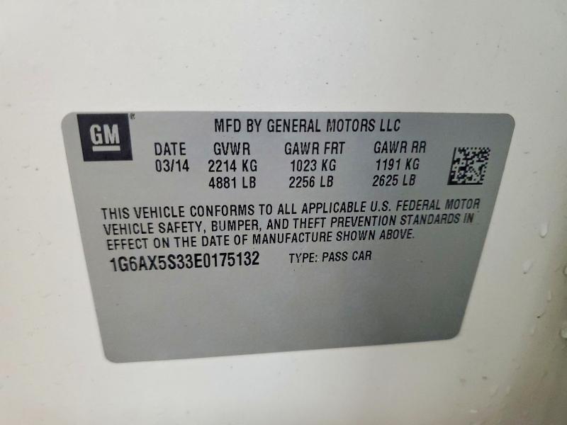 Продаж на аукціоні авто 2014 Cadillac Cts, vin: 1G6AX5S33E0175132, номер лоту: 55421706