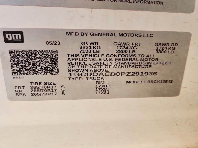 53246016 :رقم المزاد ، 1GCUDAED0PZ291936 vin ، 2023 Chevrolet Silverado مزاد بيع