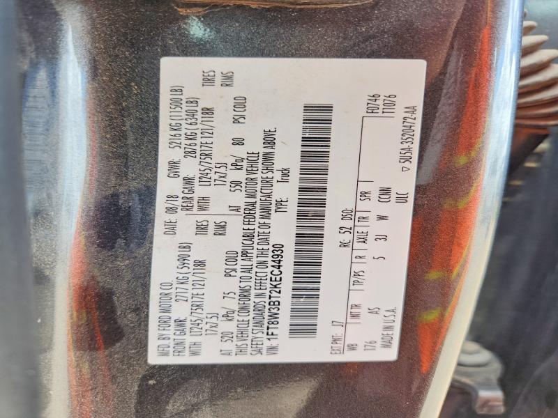 54201146 :رقم المزاد ، 1FT8W3BT2KEC44930 vin ، 2019 Ford F350 مزاد بيع