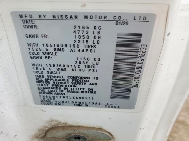 53974676 :رقم المزاد ، 3N6CM0KN8LK698233 vin ، 2020 Nissan Nv200 مزاد بيع