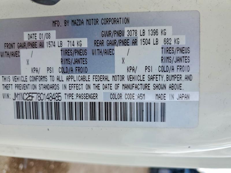Aukcja sprzedaży 2008 Mazda Mx-5 Miata, vin: JM1NC25F780148485, numer aukcji: 52565176