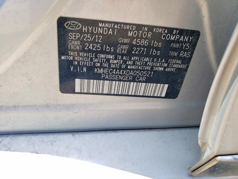 Aukcja sprzedaży 2013 Hyundai Sonata, vin: KMHEC4A4XDA050521, numer aukcji: 53795106