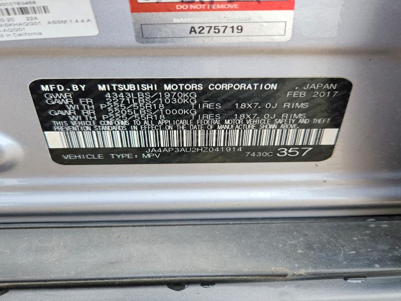Продажа на аукционе авто 2017 Mitsubishi Outlander Sport, vin: JA4AP3AU2HZ041914, номер лота: 54768866