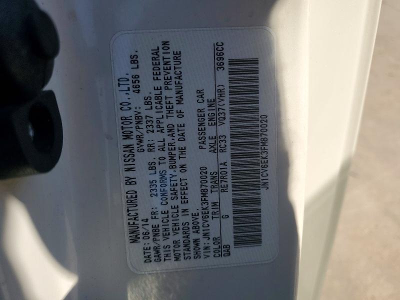 Продажа на аукционе авто 2015 Infiniti Q60 Coupe, vin: JN1CV6EK3FM870020, номер лота: 53270066