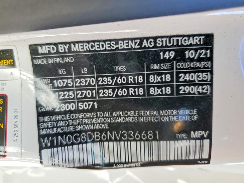 Продажа на аукционе авто 2022 Mercedes-benz Glc, vin: W1N0G8DB6NV336681, номер лота: 53827666