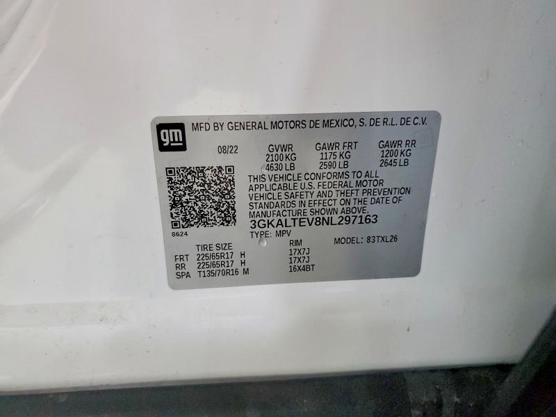 53948126 :رقم المزاد ، 3GKALTEV8NL297163 vin ، 2022 Gmc Terrain مزاد بيع