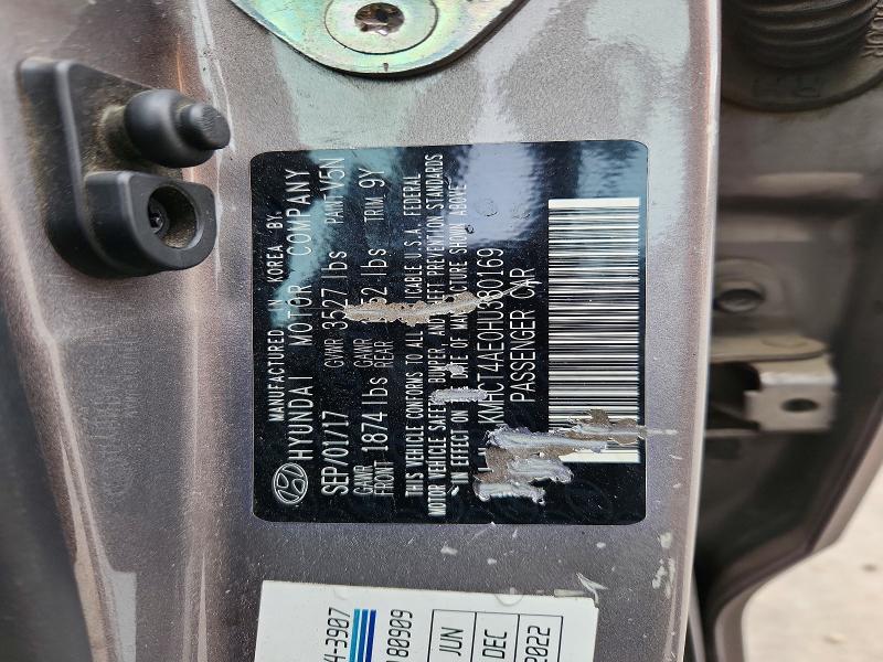 Aukcja sprzedaży 2017 Hyundai Accent, vin: KMHCT4AE0HU380169, numer aukcji: 54639376