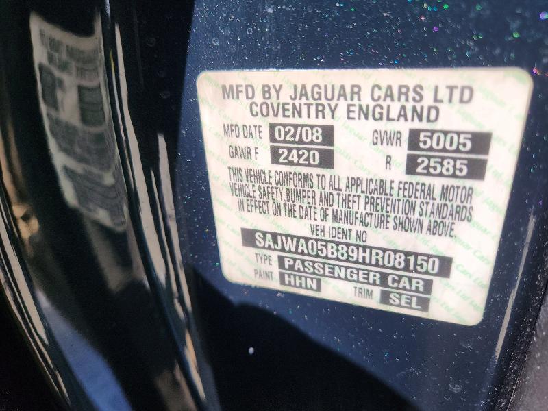 2009 Jaguar Xf მანქანა იყიდება აუქციონზე, vin: SAJWA05B89HR08150, აუქციონის ნომერი: 53923976