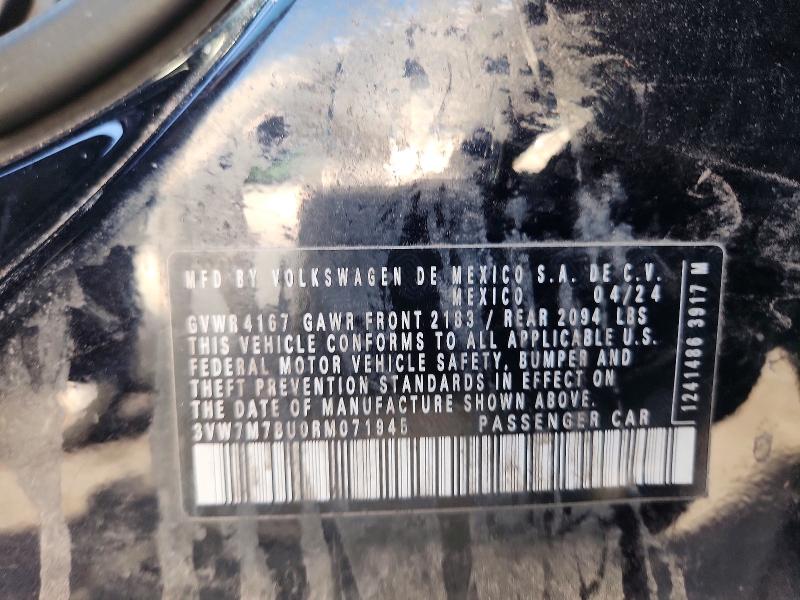 54865446 :رقم المزاد ، 3VW7M7BU0RM071945 vin ، 2024 Volkswagen Jetta مزاد بيع