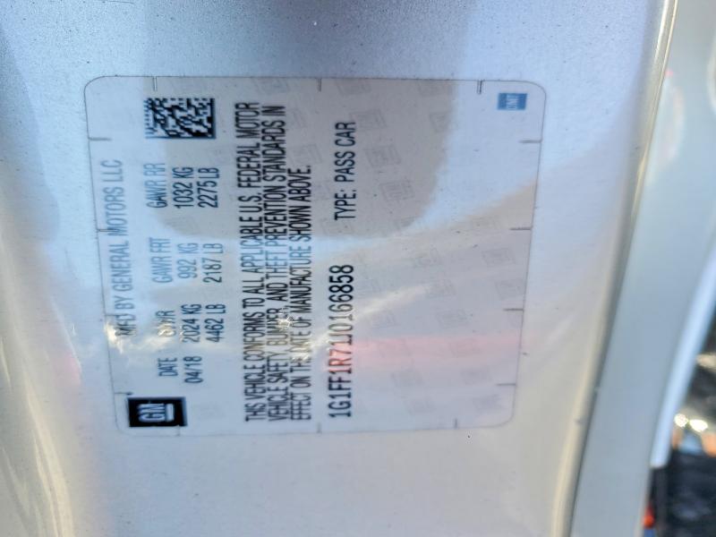 53127656 :رقم المزاد ، 1G1FF1R71J0166858 vin ، 2018 Chevrolet Camaro مزاد بيع