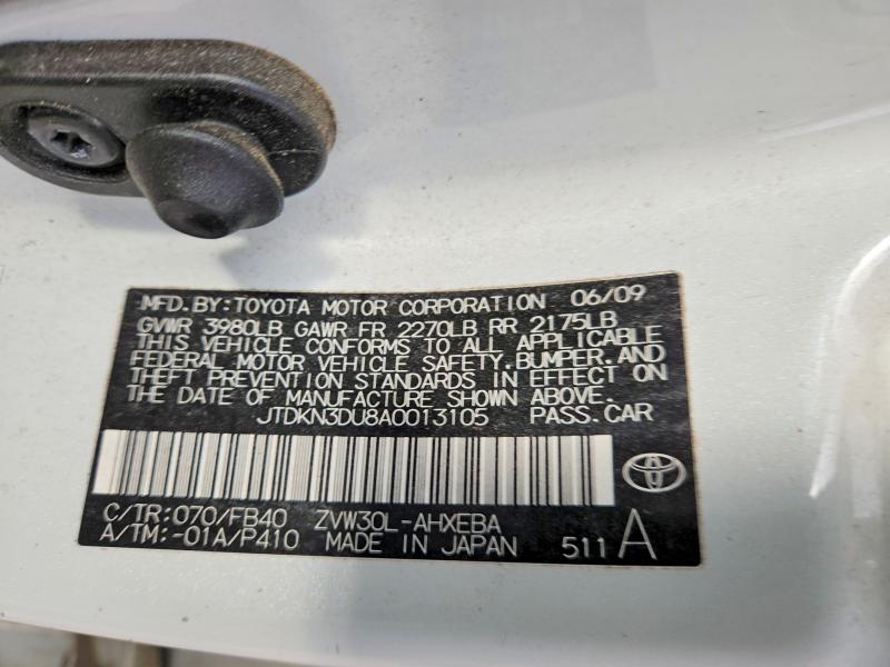 Aukcja sprzedaży 2010 Toyota Prius, vin: JTDKN3DU8A0013105, numer aukcji: 53845966
