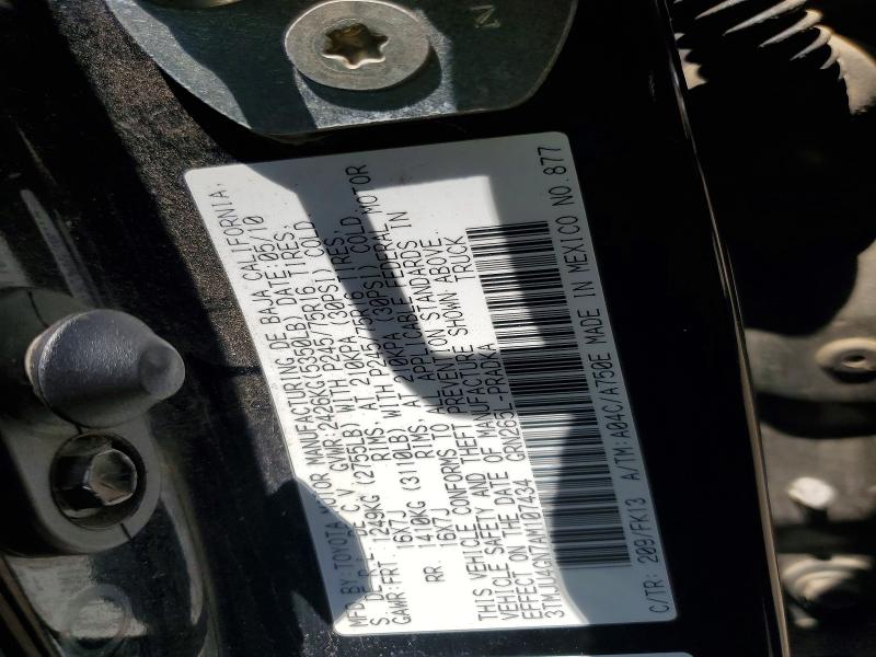 Aukcja sprzedaży 2010 Toyota Tacoma, vin: 3TMJU4GN7AM107434, numer aukcji: 53533756