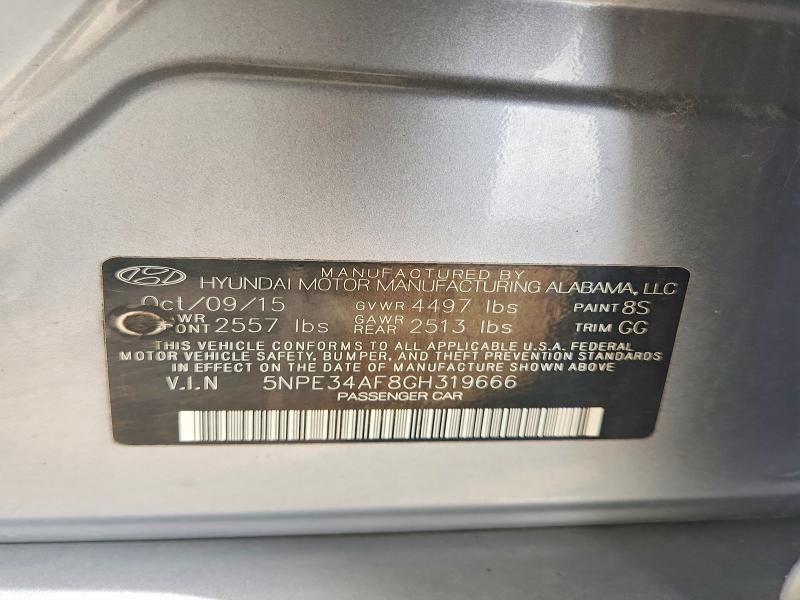 Продажа на аукционе авто 2016 Hyundai Sonata, vin: 5NPE34AF8GH319666, номер лота: 53385946