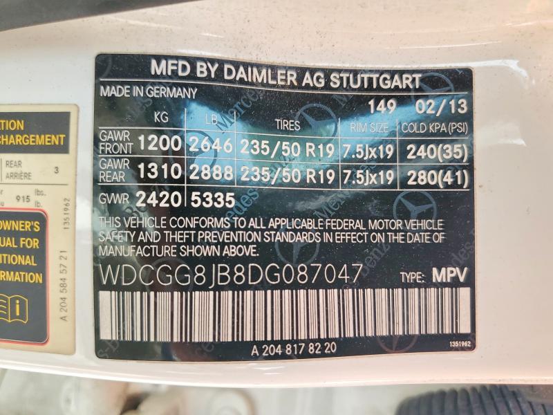 Продаж на аукціоні авто 2013 Mercedes-benz Glk, vin: WDCGG8JB8DG087047, номер лоту: 54957506