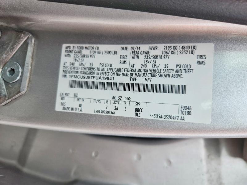 55038696 :رقم المزاد ، 1FMCU9J97FUA19841 vin ، 2015 Ford Escape مزاد بيع