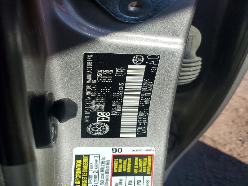 Aukcja sprzedaży 2016 Toyota Corolla, vin: 2T1BURHE8GC651345, numer aukcji: 55028416