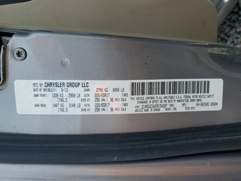 52958506 :رقم المزاد ، 2C4RDGCGXER154287 vin ، 2014 Dodge Grand Caravan مزاد بيع
