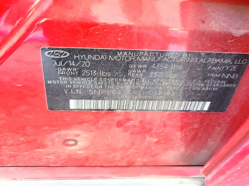 Продажа на аукционе авто 2020 Hyundai Sonata, vin: 5NPEF4JA9LH059185, номер лота: 51424286