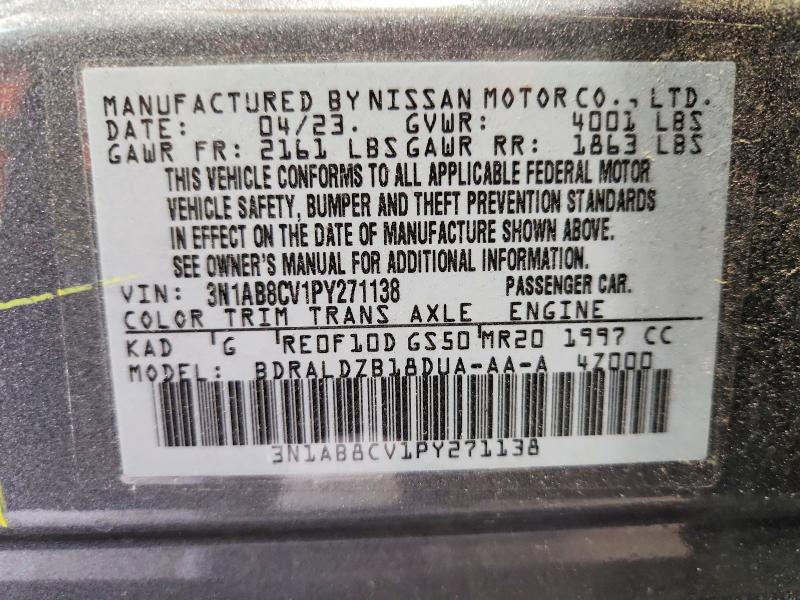 52152176 :رقم المزاد ، 3N1AB8CV1PY271138 vin ، 2023 Nissan Sentra مزاد بيع